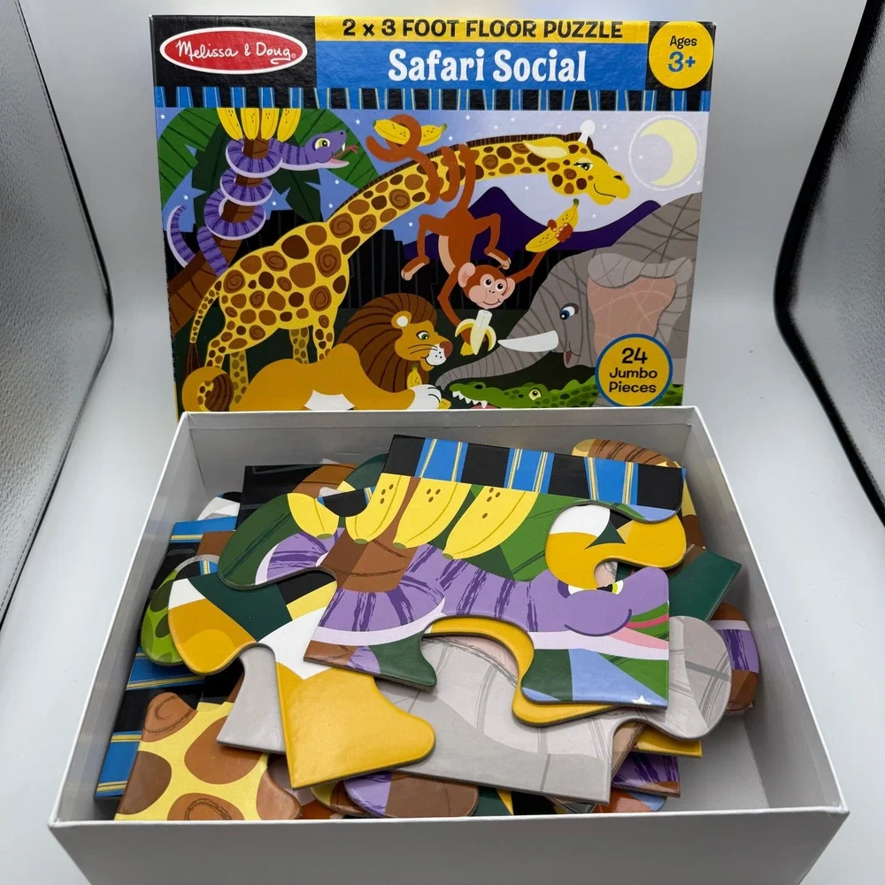 Melissa & Doug Safari‎ Social 2 x 3 Foot Floor Puzzle 24 Jumbo Pieces
